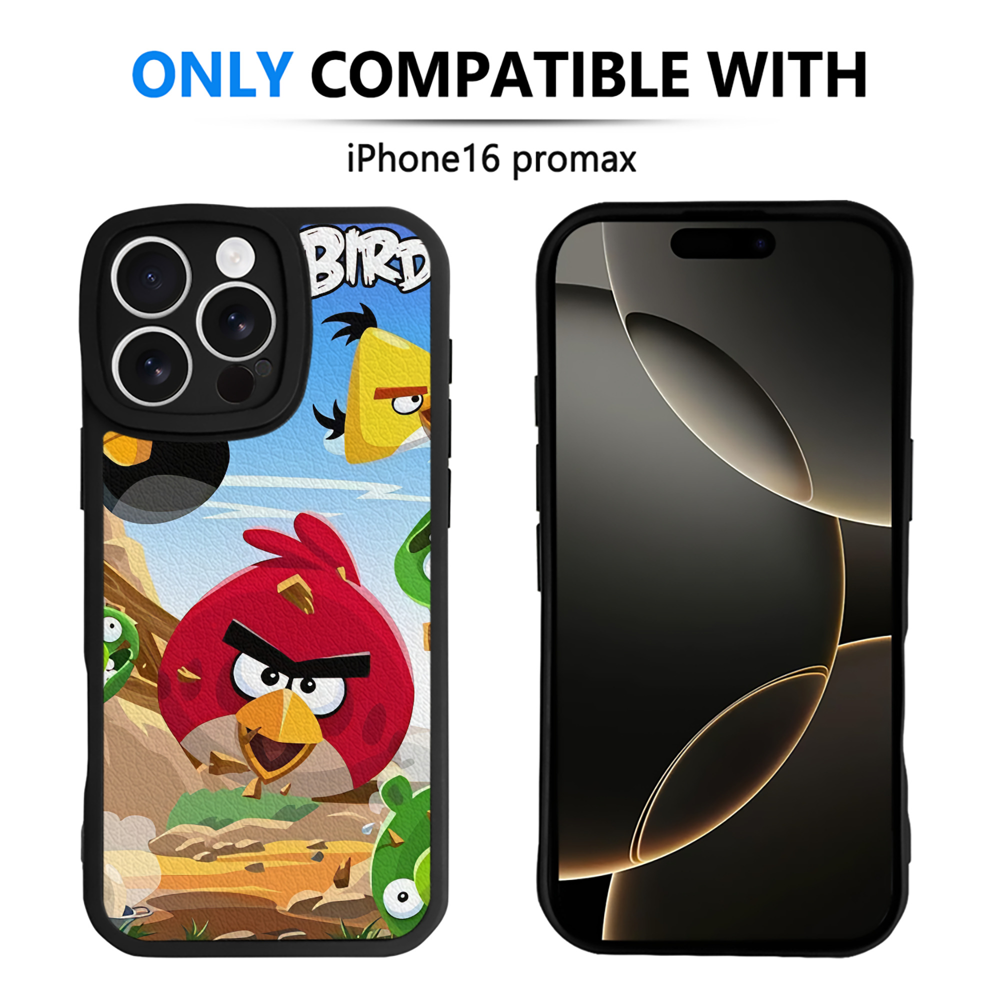 （画像用） Angry Birds アングリーバード 【iPhone 16シリーズ対応】シリコンスマホケース（レザー調） 材質：シリコン